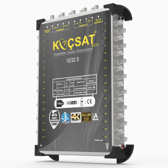 KOÇSAT Uydu Santrali Multiswitch 10/32S (Adaptörlü)